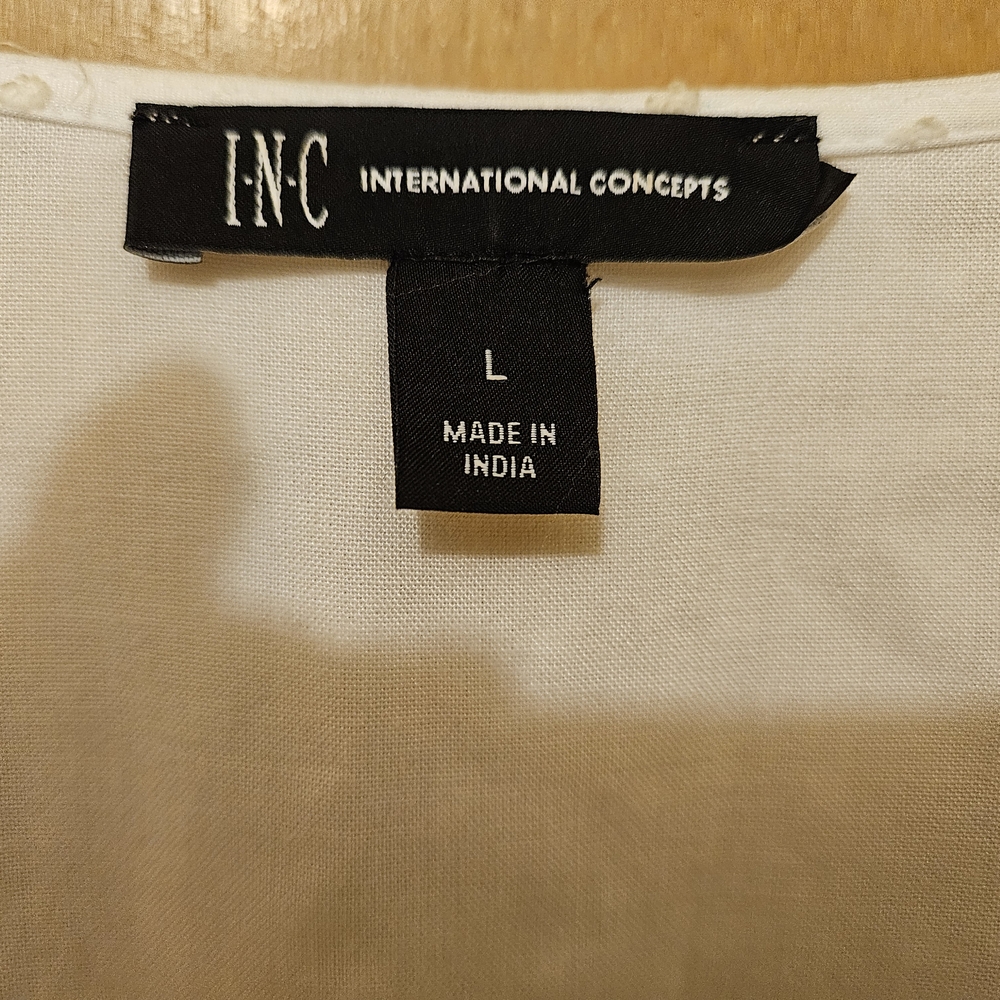 INC International Concepts White V-Neck Flutter Sleeve dress - Picture 5 of 6